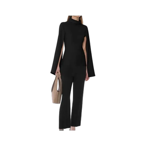 High-Neck Cape-Sleeved Top
