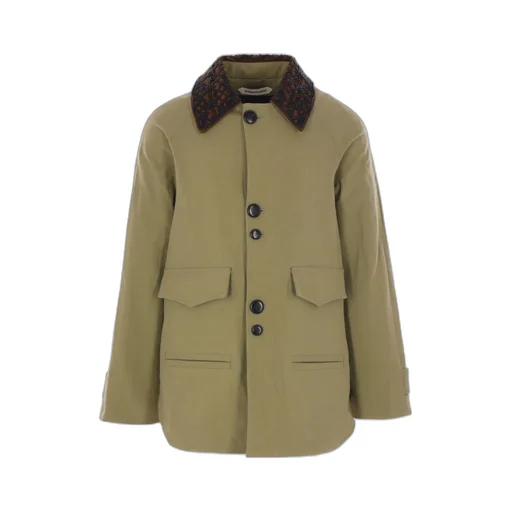 Embroidered Collar Canvas Jacket