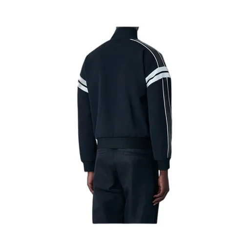 Leather Logo Motif Bomber Jacket
