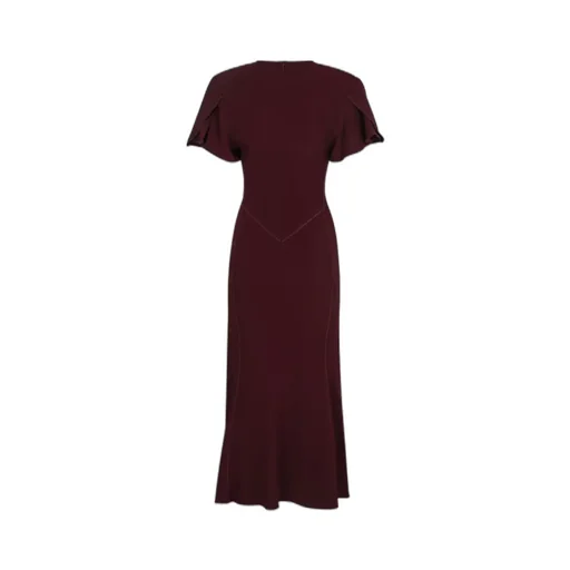 Pleated V-Neck Dress