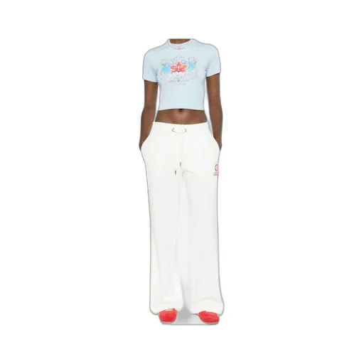 Floral-Stripe Track Pants
