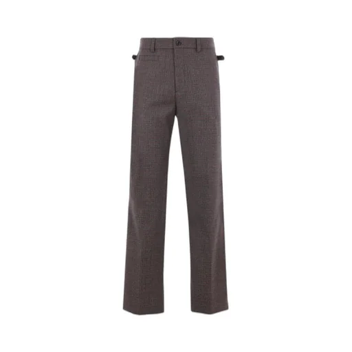 Houndstooth Wool Track Pants