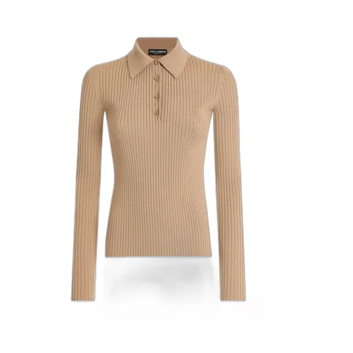 Polo-Shirt Collar Ribbed Pullover