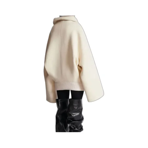 Asymmetrical Designed High Neck Coat