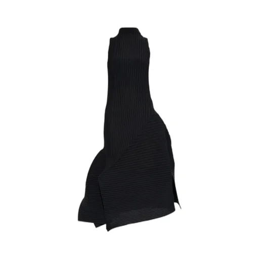 Pleated Sleeveless Asymmetric Dress