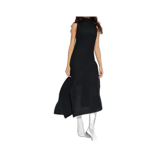 Pleated Sleeveless Asymmetric Dress