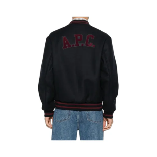 Striped Trim Logo Detailed Jacket