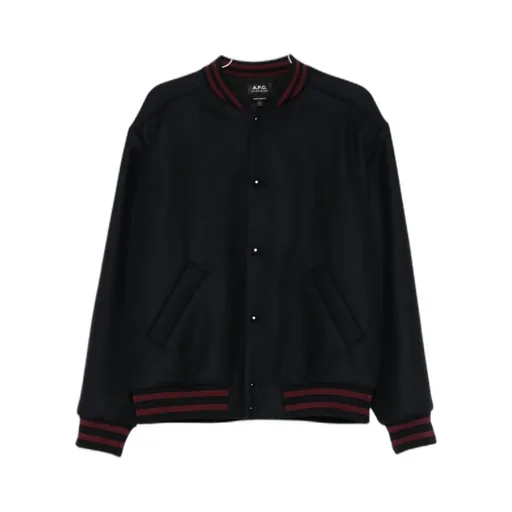 Striped Trim Logo Detailed Jacket