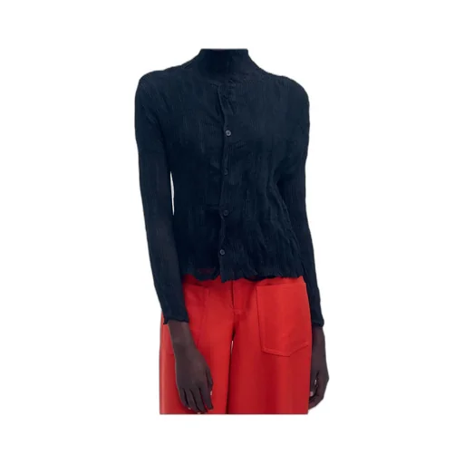Chiffon Twist Crewneck Cardigan