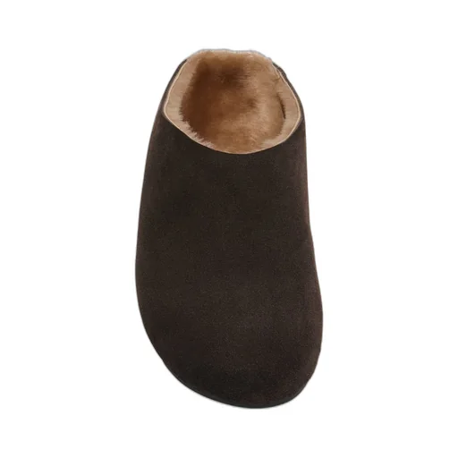 Hudson Slide In Suede And Shearling