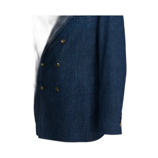 Old Denim Deconstructed One-And-A-Half Breasted Blazer