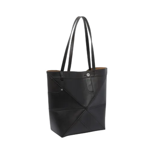 Panta Medium Puzzle Fold Tote In Shiny Calfskin