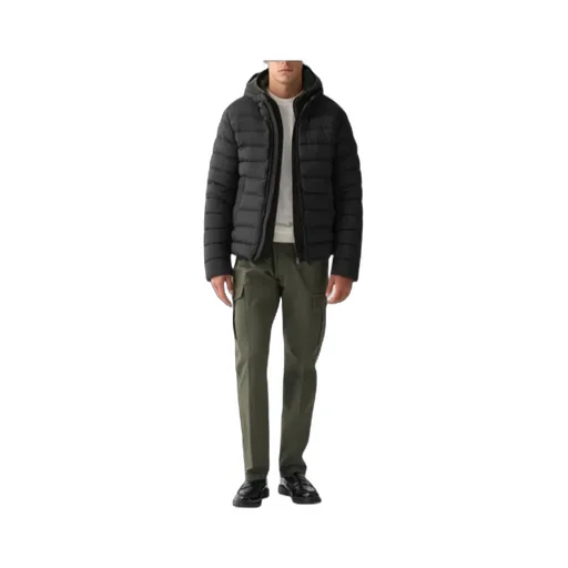 Long-Sleeved Hooded Down Jacket