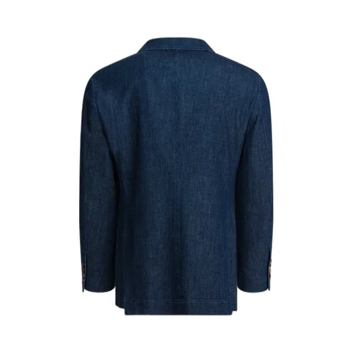 Old Denim Deconstructed One-And-A-Half Breasted Blazer