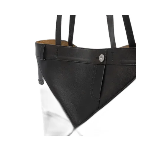 Panta Medium Puzzle Fold Tote In Shiny Calfskin