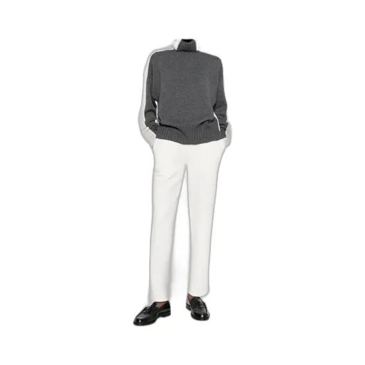 Roll-Neck Panelled Sweater