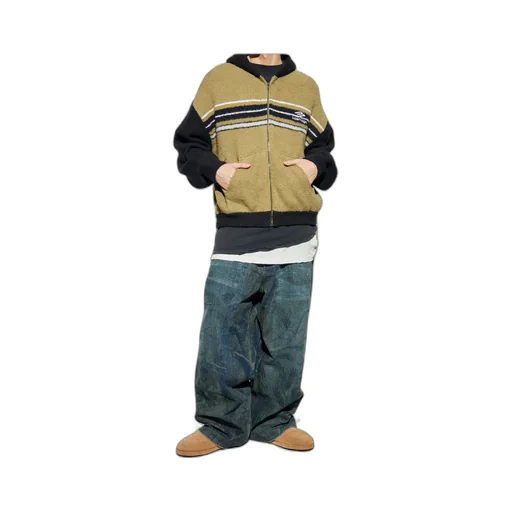 Zip-Up Knitted Hoodie