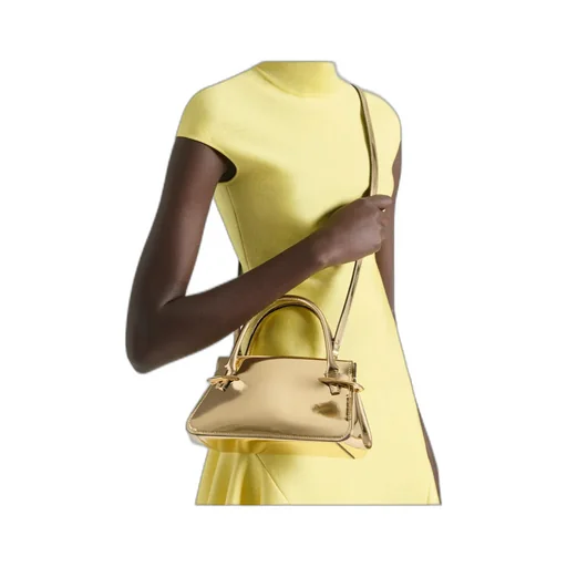 Mini Pinch Bag In Mirror Effect Leather