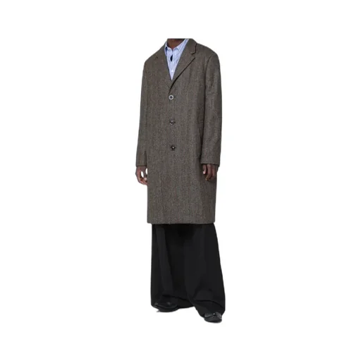 Single-Breasted Herringbone Coat