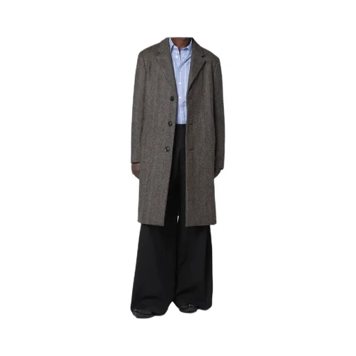 Single-Breasted Herringbone Coat