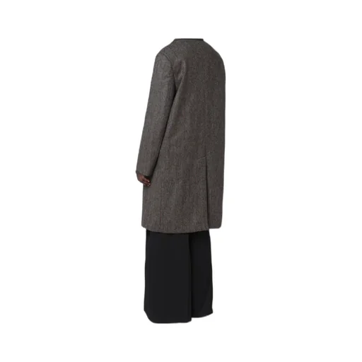 Single-Breasted Herringbone Coat