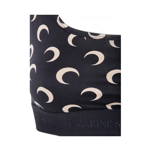 Moon-Printed Sleeveless Sports Bra