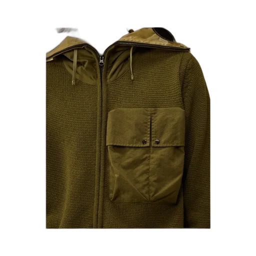 Zip-Up Patch-Pocket Hoodie