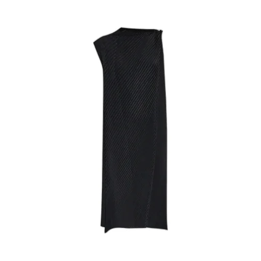 Pleated Sleeveless Asymmetrical Dress