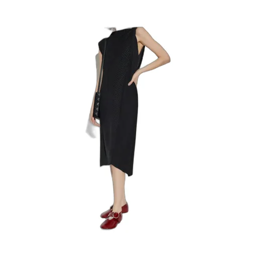 Pleated Sleeveless Asymmetrical Dress