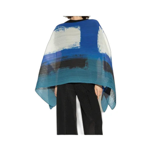 Pleated Abstract-Print Top