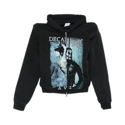 Graphic-Print Zipped Hoodie