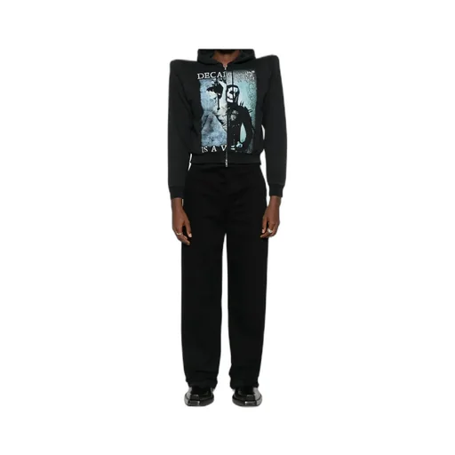Graphic-Print Zipped Hoodie