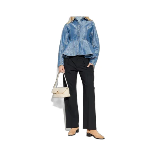 Buttoned Peplum Denim Jacket