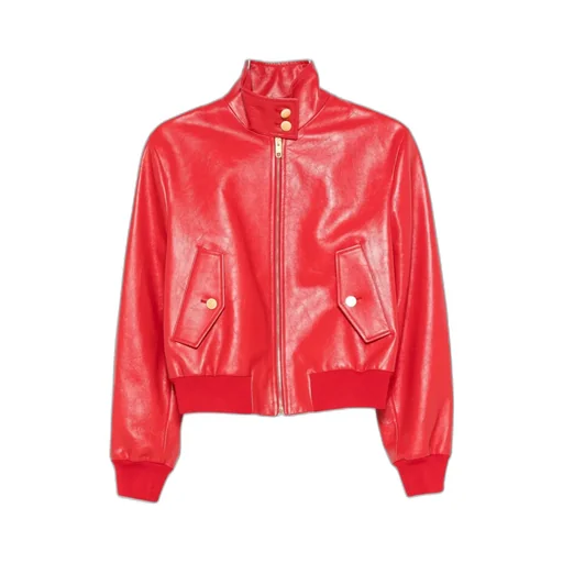 Long-Sleeved Leather Jacket