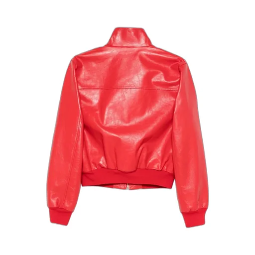 Long-Sleeved Leather Jacket
