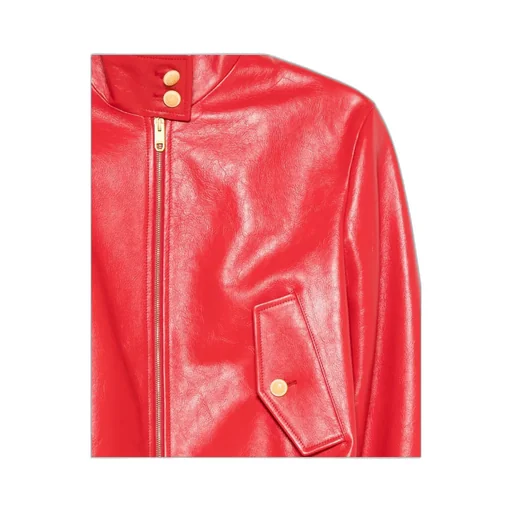 Long-Sleeved Leather Jacket