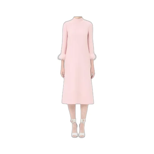 Crepe Couture Dress With Feathers