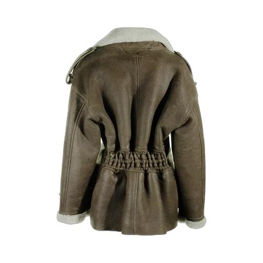 Shearling-Fur Double-Breasted Jacket