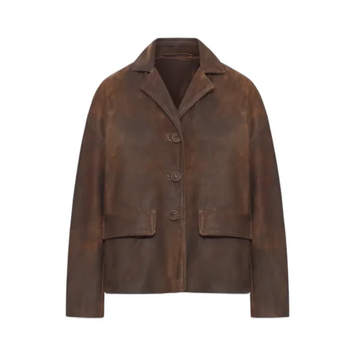 Button Leather Jacket