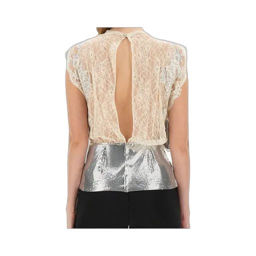 Lace Sequin-Embellished Sleeveless Top