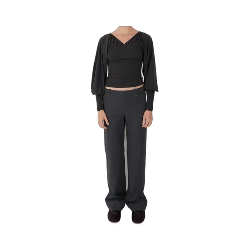 Pleated Zipper Casual Pants