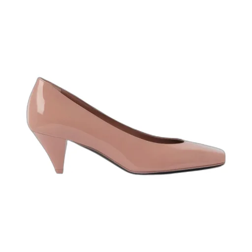 Sliced Square Pumps In Patent Leather