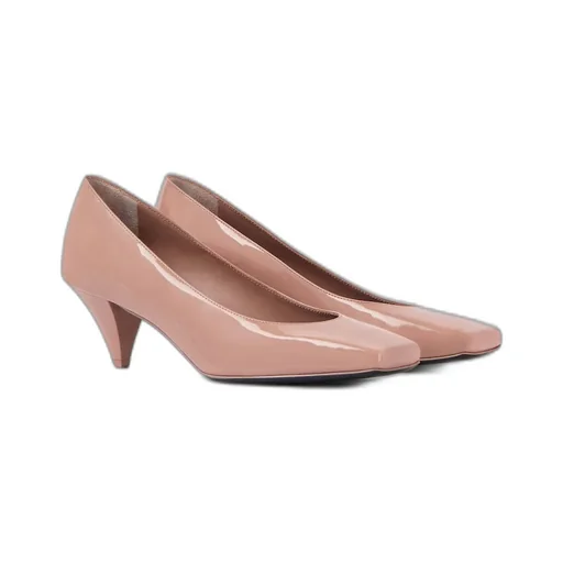Sliced Square Pumps In Patent Leather