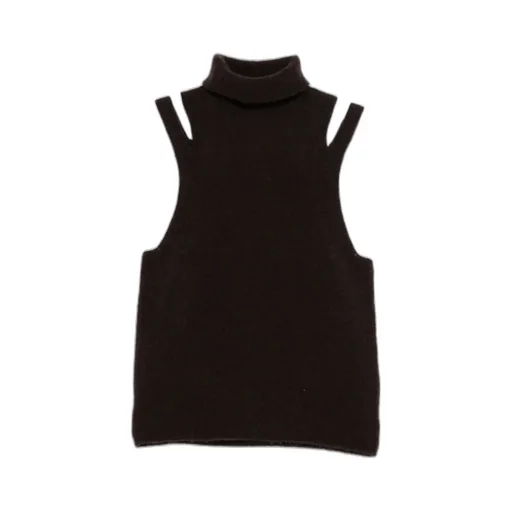Cut-Out Detailing Roll-Neck Top