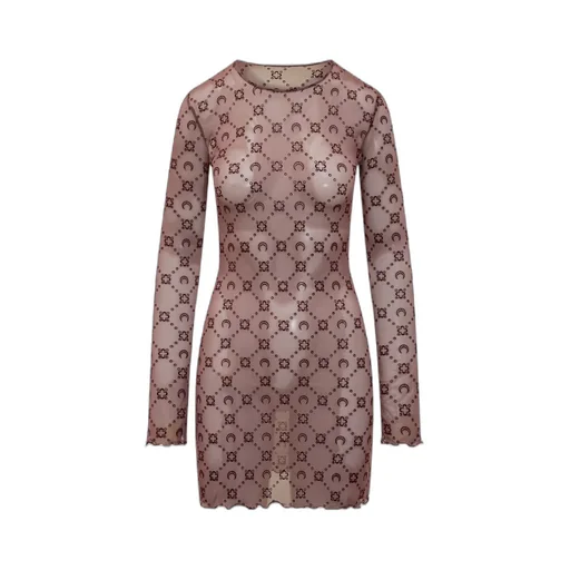 Moon Embellished Long-Sleeved Dress