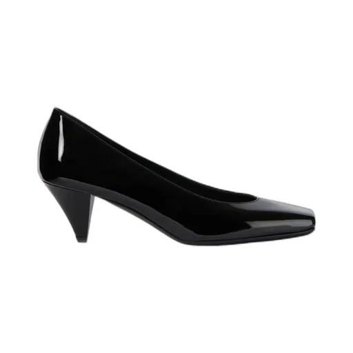 Sliced Square Pumps In Patent Leather