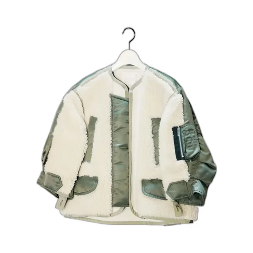 Crew Neck Zip-Up Jacket