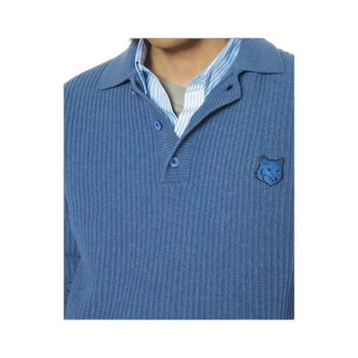 Fox Head Ribbed Polo Jumper