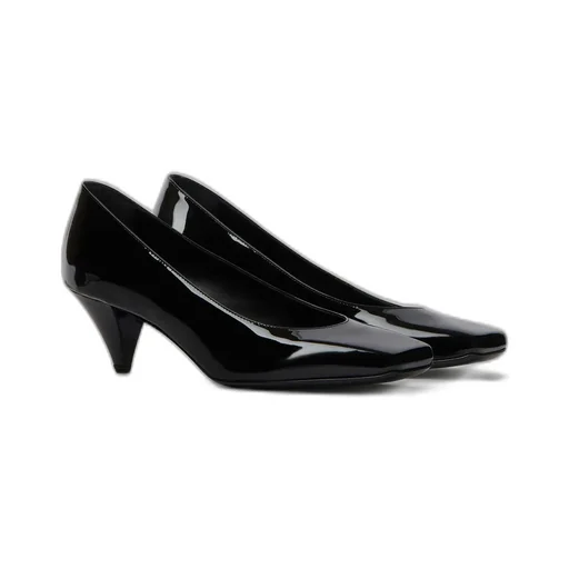 Sliced Square Pumps In Patent Leather