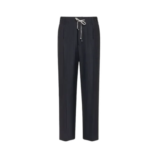Pinstripe Drawstring Trousers